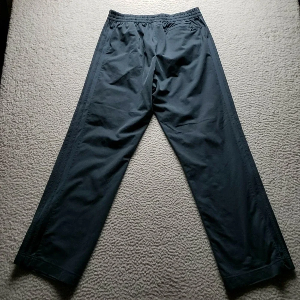Adidas Pants Mens Large Gray Track Woven Elastic Waist Pockets Logo Athletic